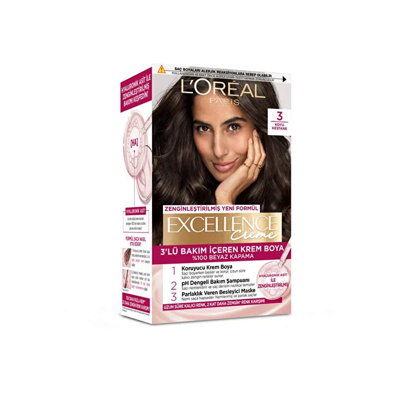 رنگ مو شماره 3 لورال مدل Loreal Paris Excellence