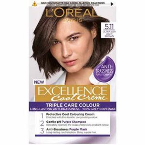 کیت رنگ مو لورال سری Excellence شماره 5.11 پایه رنگ قهوه ای دودی روشن